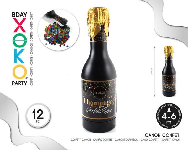 Cañon confetti botella champagne 30cm