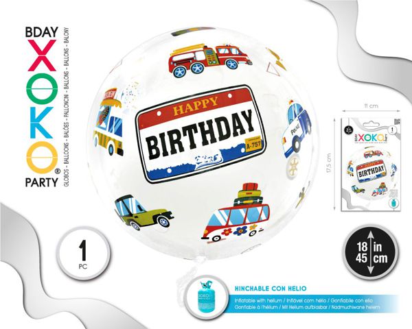 Globo burbuja 18''/45cm bday vehículo