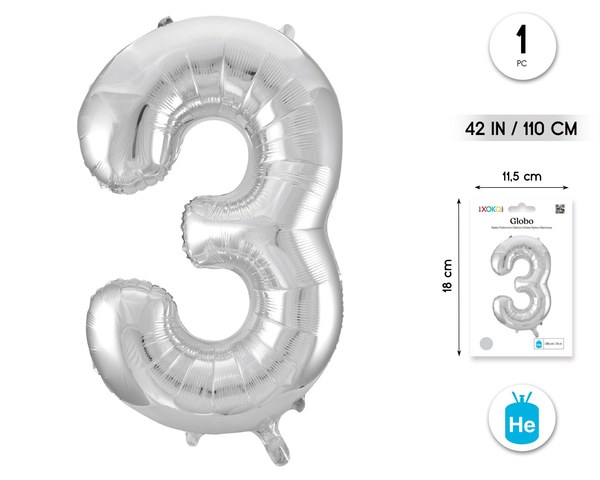 Globo foil 42"/110cm plata 3