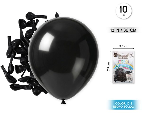 Globos 10pc 2.2g 25cm negro