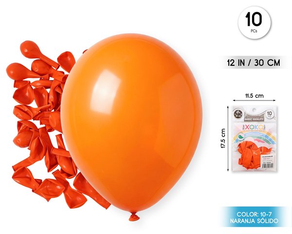 Globos 10pc 2.2g 25cm naranja