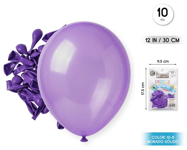 Globos 10pc 2.2g 25cm morado