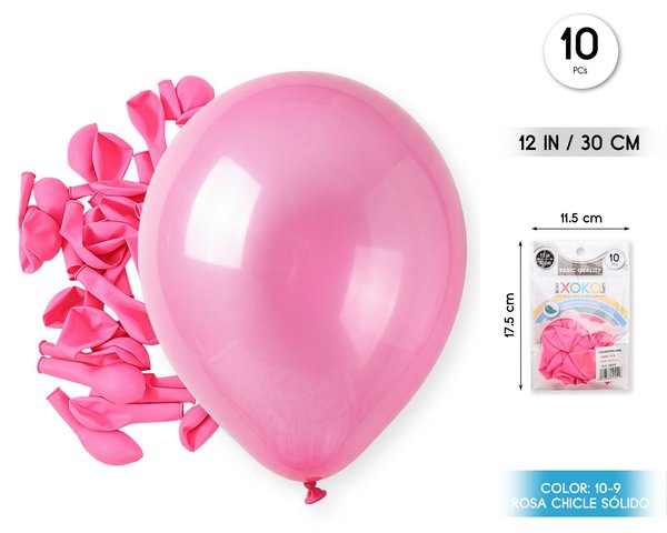 Globos 10pc 2.2g 25cm rosa chicle