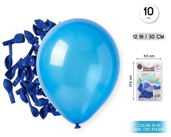 Globos 10pc 2.2g 25cm azul osc