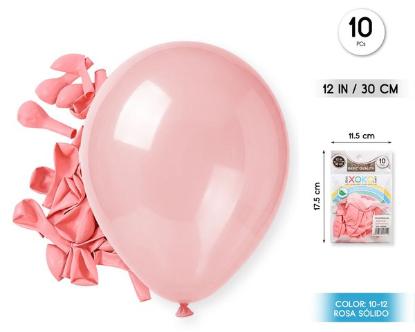 Globos 10pc 2.2g 25cm rosa