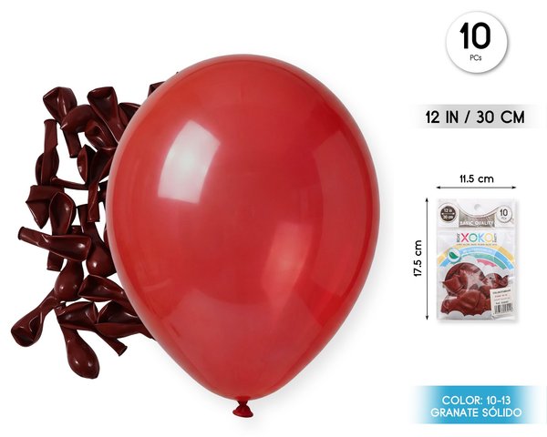 Globos 10pc 2.2g 25cm granate