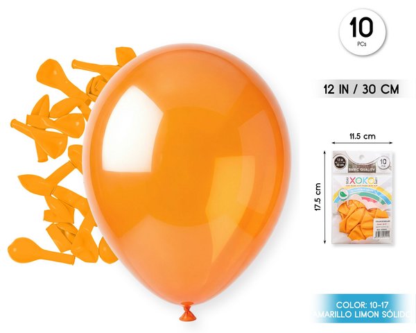 Globos 10pc 2.2g 25cm amarillo limon