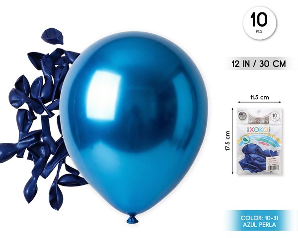 Globos 10pc 2.2g 25cm azul perla