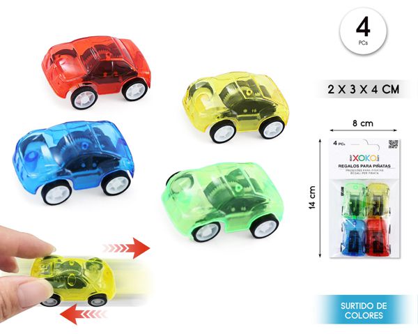 Pack mini coches retroceso 4pcs