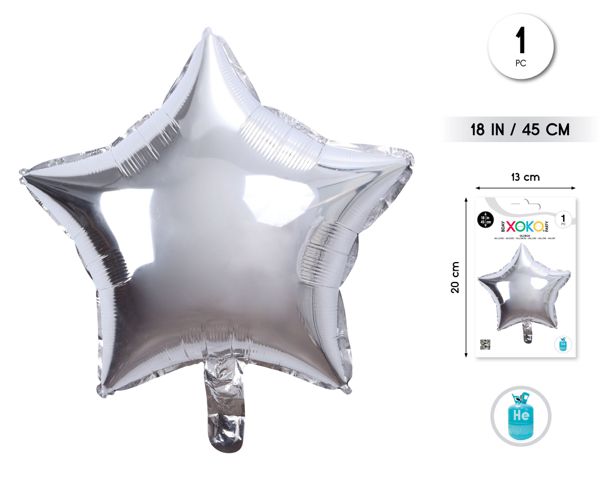 Globo foil estrella 18 pul plata 1pc