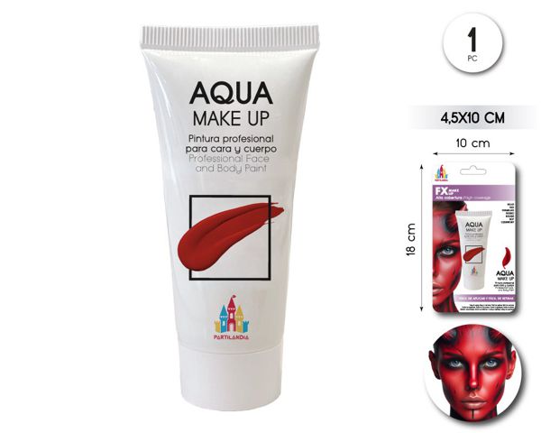 Aqua makeup rojo