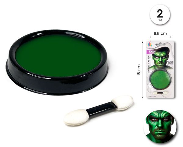 Maquillaje al agua verde osc