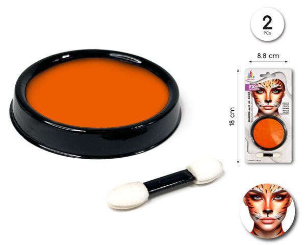 Maquillaje al agua naranja