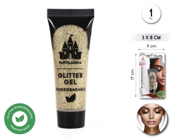 Gel glitter oro biodegradable