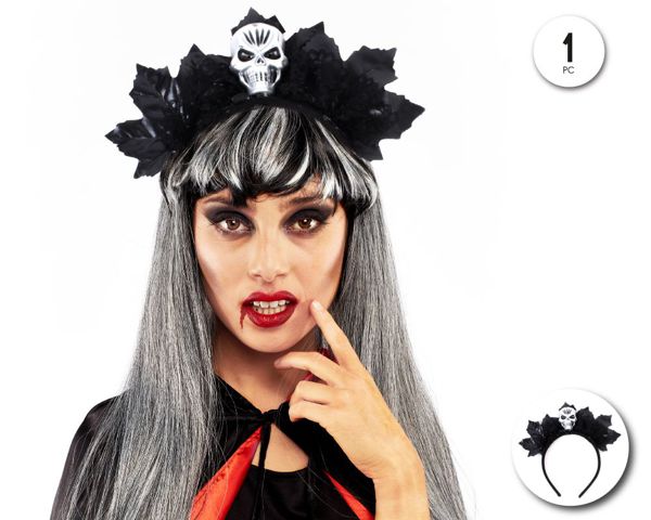Diadema hoja con calavera