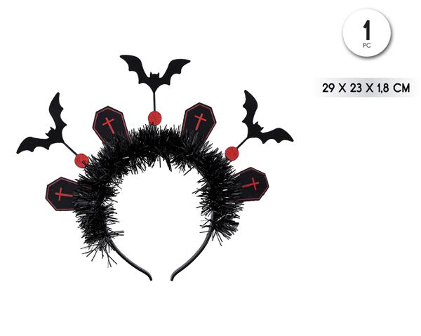 Diadema vampiro lapida con murcielago