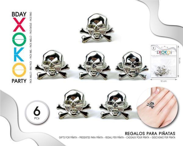Pack anillo piratas 6pc