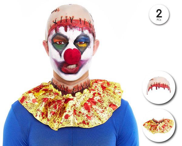 Set calva y cuello payaso asesino