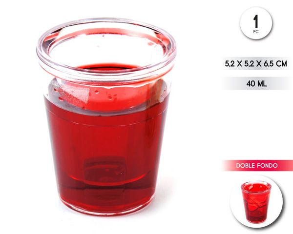 Vaso doble fondo chupito sangre falsa 40 ml