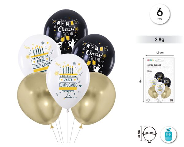 Set globos print 6pcs 2.8g