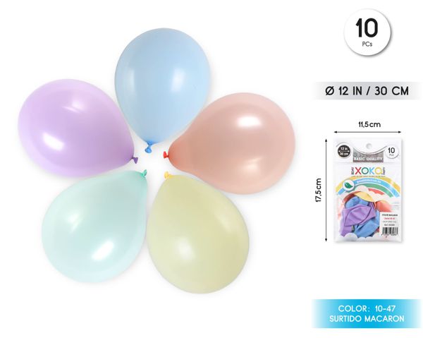 Globos 10pcs 2.2g 30cm surtido macaron