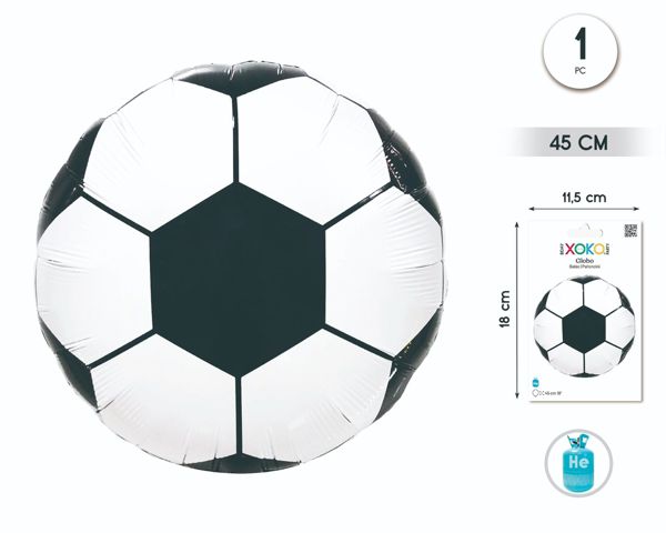 Globo foil redondo 18"/45cm feliz cumple futbol