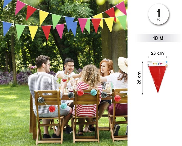 Banderines plastico colorines 10m