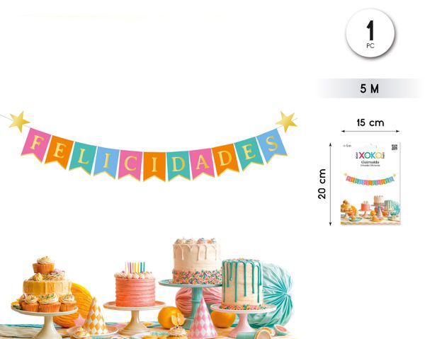 Banderines felicidades macaron 5m