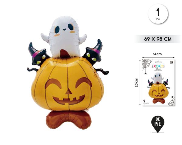 Globo foil stand calabaza y fantasma 69*98cm