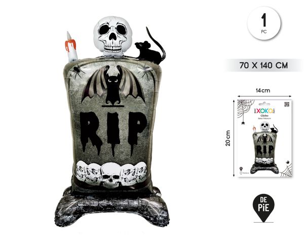 Globo foil stand lapida con calavera 70*140cm