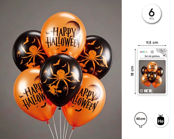 Globos halloween surtidos 6pcs