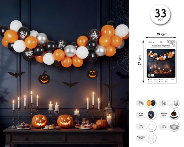 Guirnalda de globos sticker halloween 33pcs
