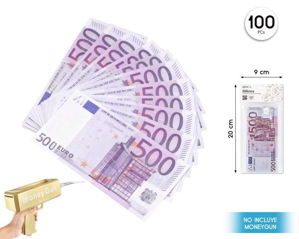 Recambio moneygun de 500 europeo 100pcs
