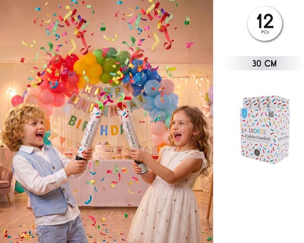 Cañon confetti papel multicolor 30cm