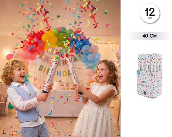 Cañon confetti papel multicolor 40cm