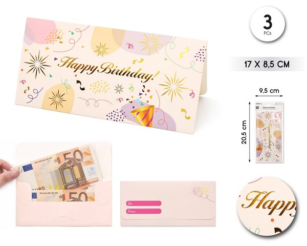 Sobre hbd 17*8.5cm 3pcs