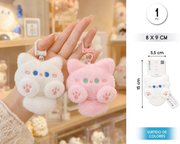 Llavero peluche gatito 9cm surtido