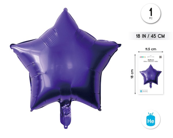 Globo foil estrella 18''/45cm morado