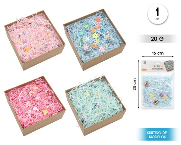 Virutas relleno papel con accesorios surt 20g