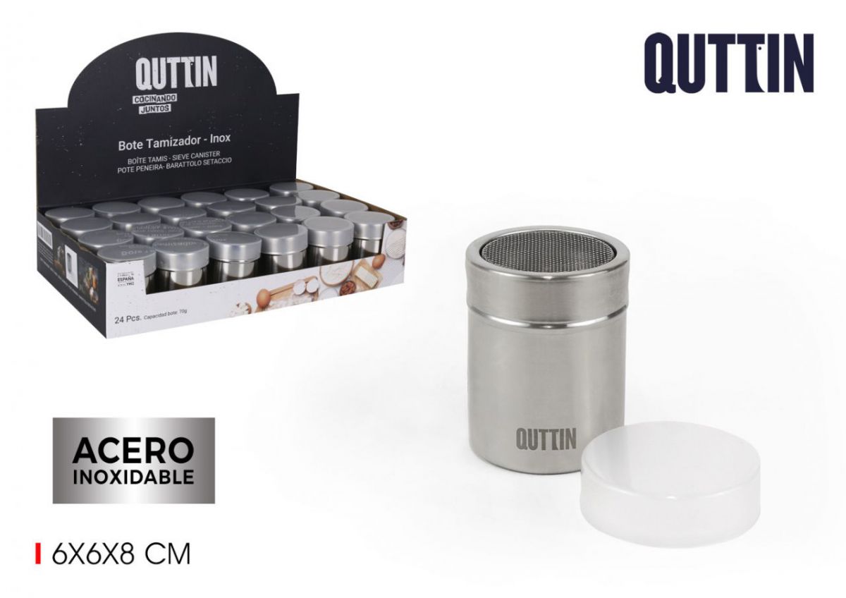 # -96- bote tamizador acero quttin