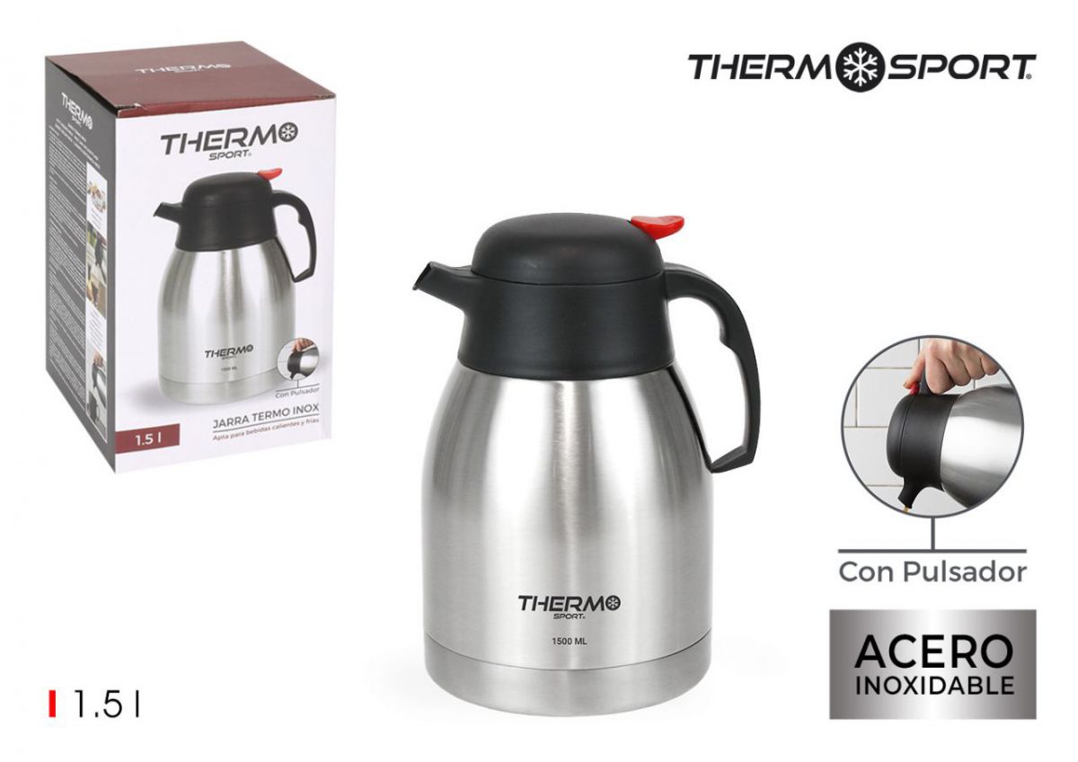Jarra termo inox 1.5lt c/pulsador thermosport