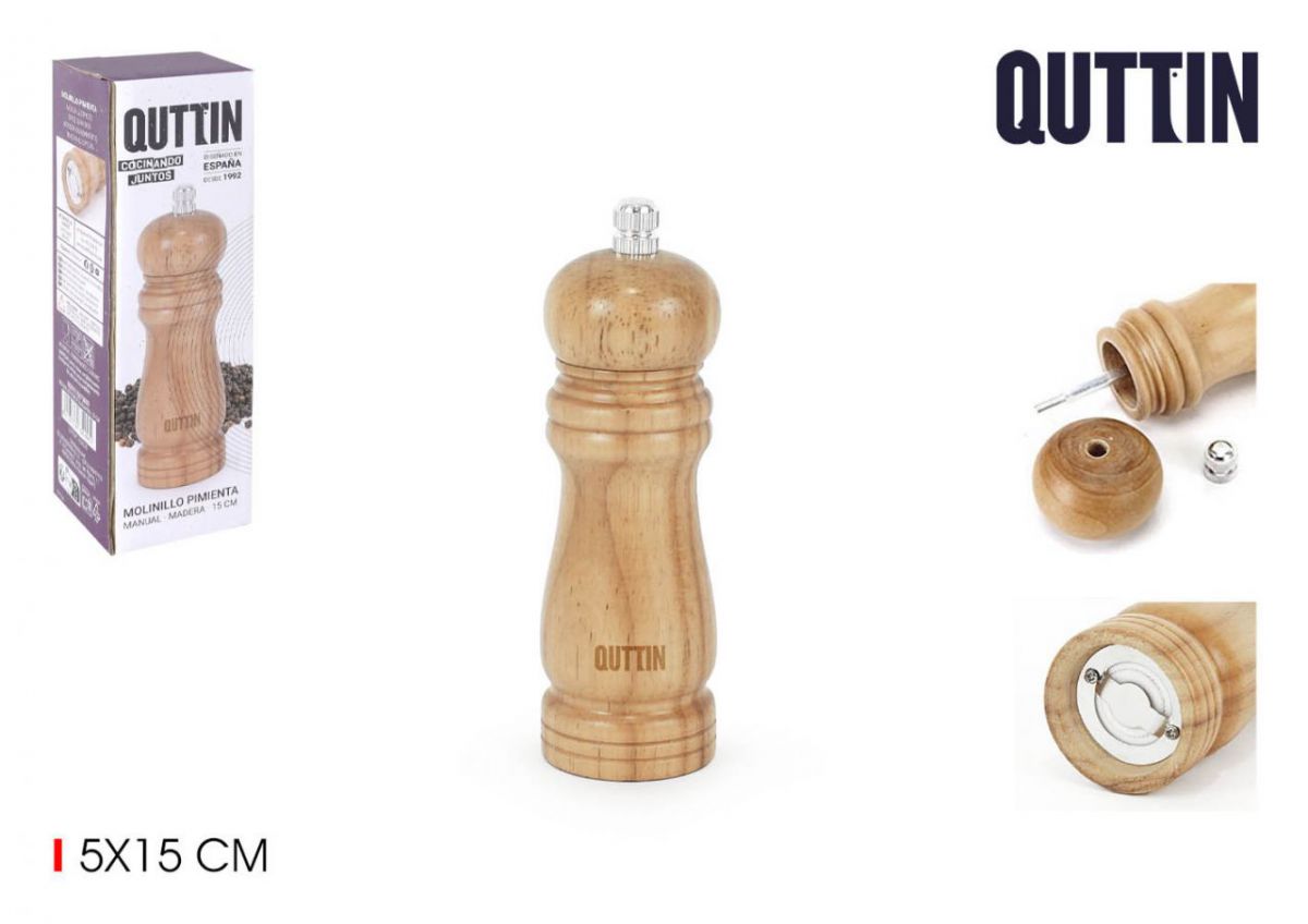 # -40- molinillo pimienta madera 15cm quttin
