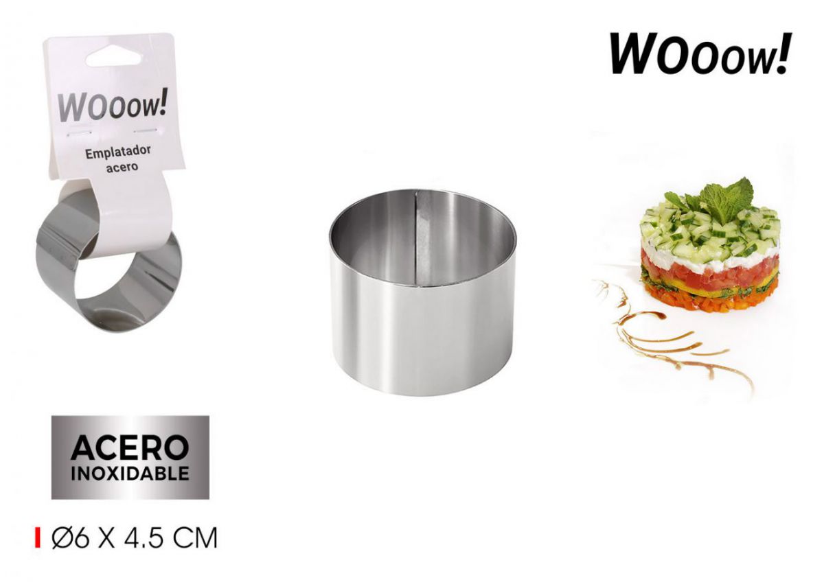 # -144- emplatador inox red.6x4.5cm wooo