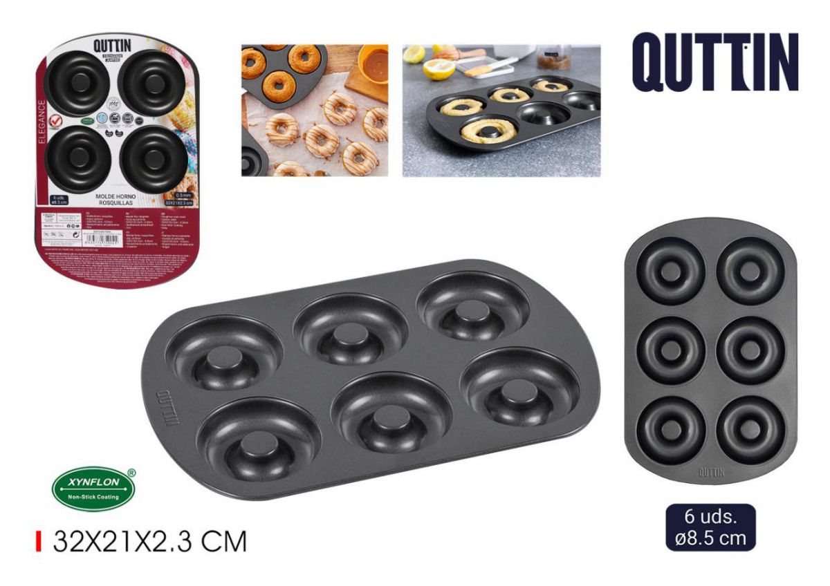 Molde horno rosquillas 6unds. 8.5cm quttin