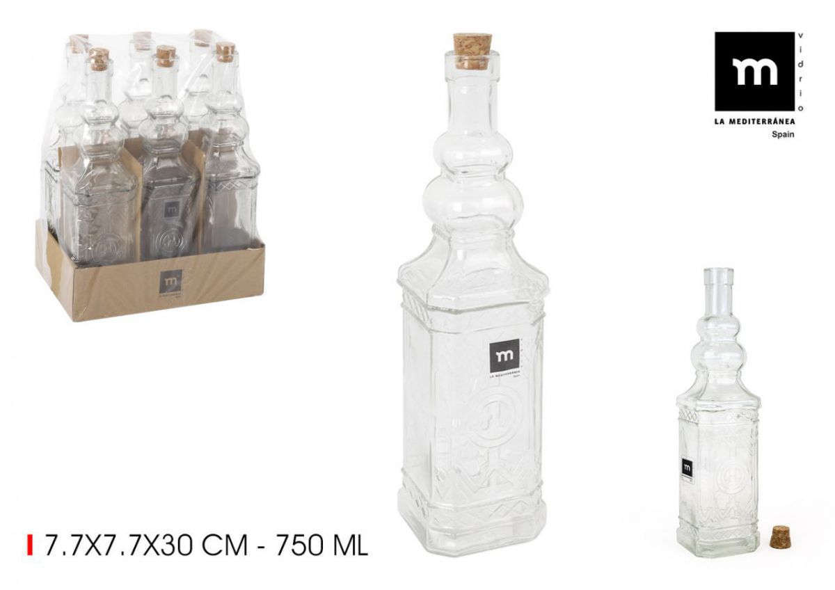 Botella vidrio himark t/corcho750ml la med
