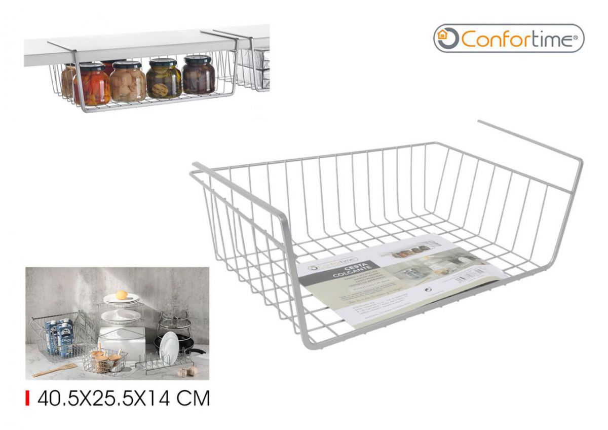 Cesta p/estante cocina grey 40.5cm confortime