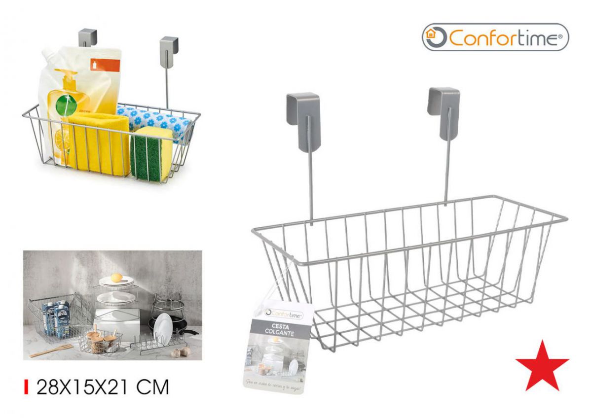 (y) prb cesta colgante cocina grey 28x15x21