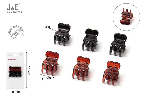 Mini pinza acrilica/mixto 1.5cm 6pcs