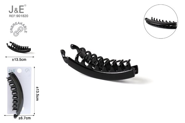 13cm pinza banana de pelo en color negro