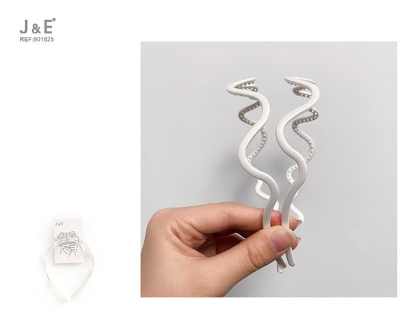Diadema ondulada 2pcs/blanco